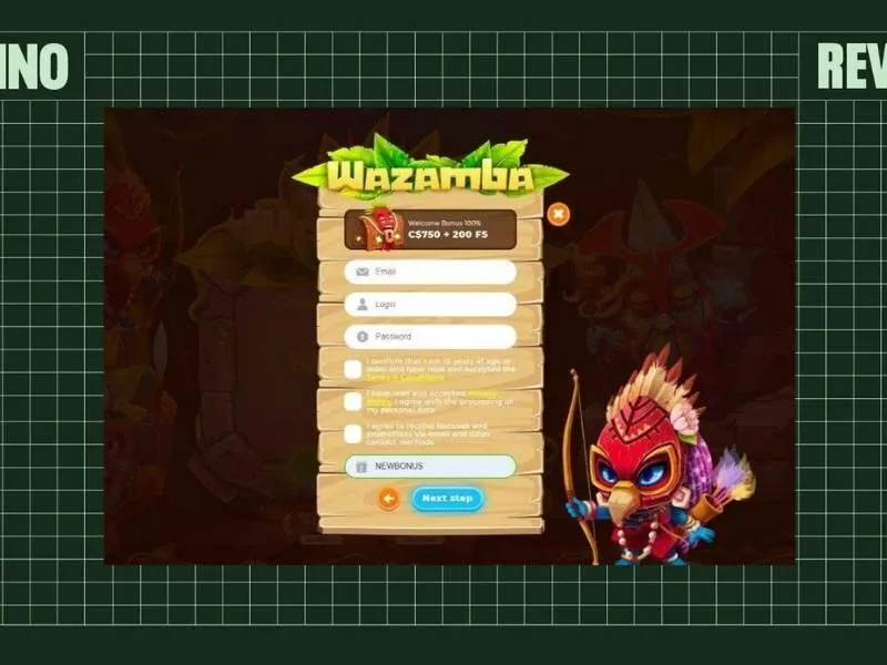 Bonus de Bienvenue Lors de la Registration Wazamba
